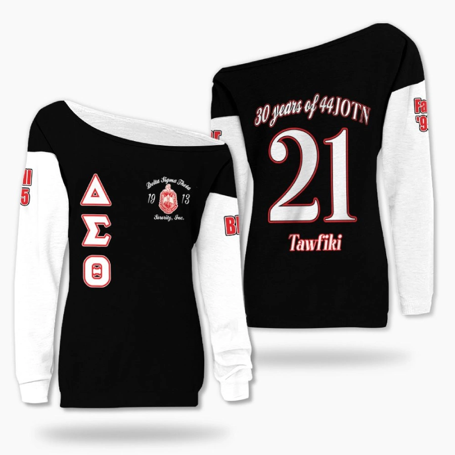 Delta Sigma Theta Custom Chapter Off Shoulder Sweatshirt
