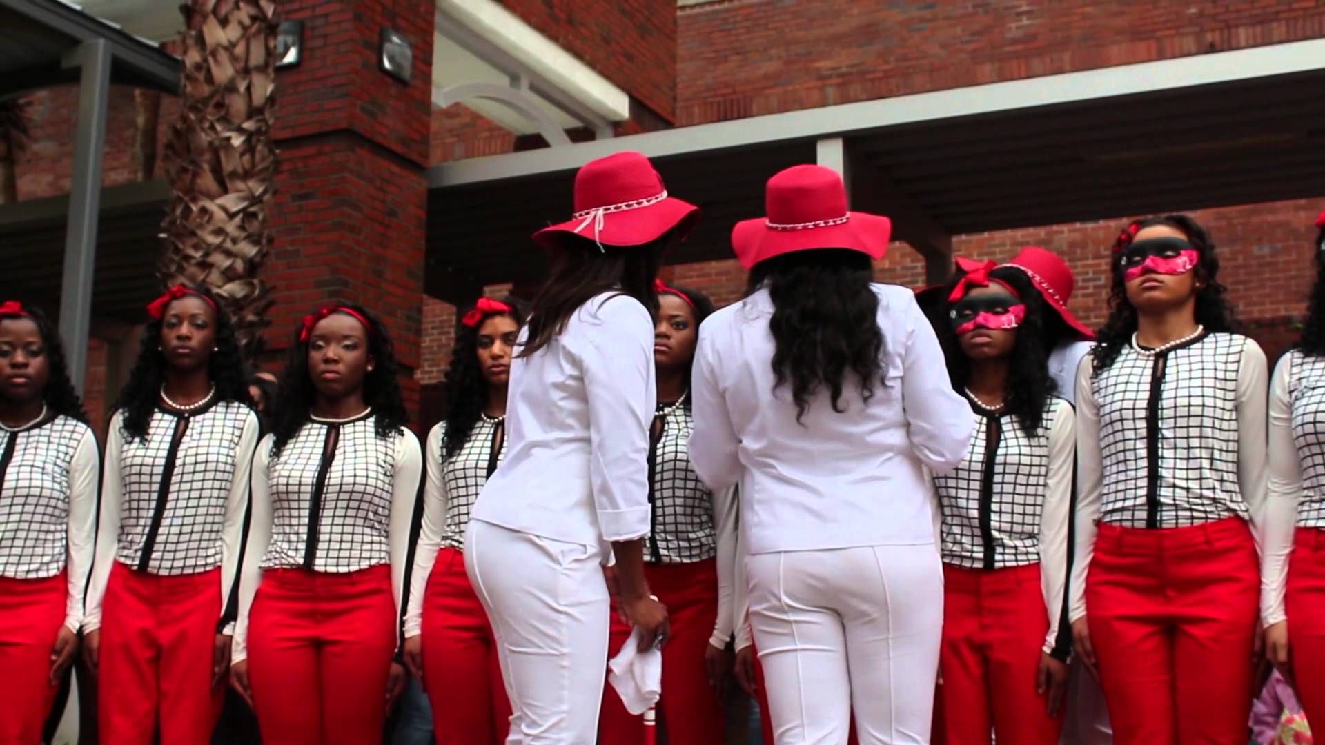 Black Greek letter organization members celebrating at probate season