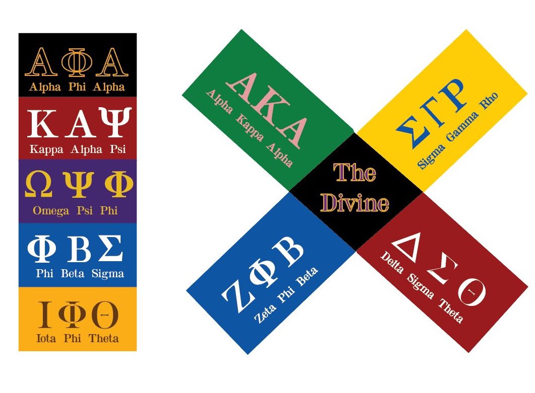 Divine Nine NPHC Black Greek organizations members campus gathering