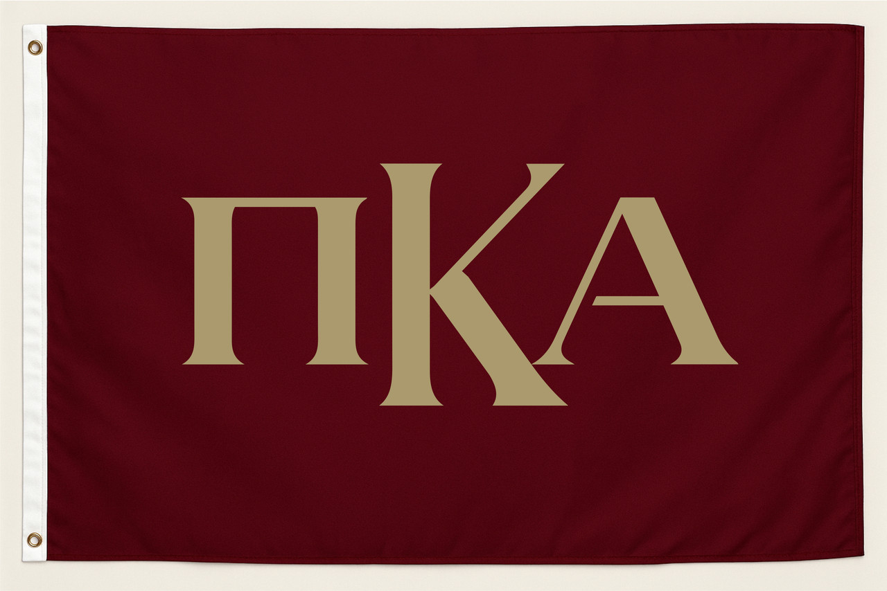 Greek letter apparel and paraphernalia on display