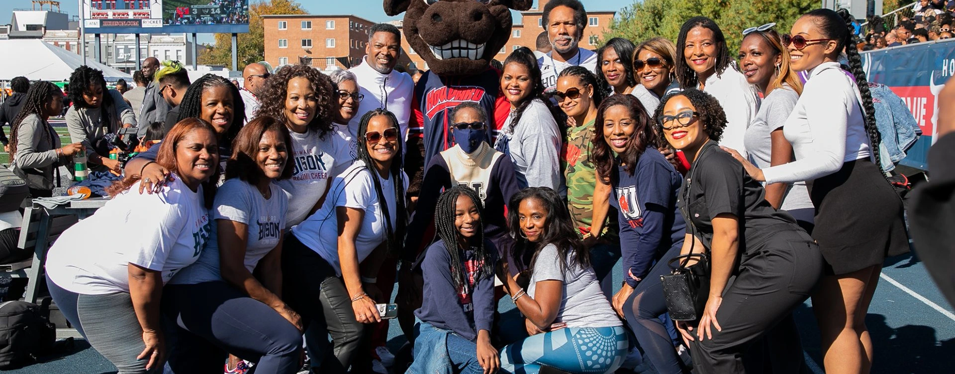 Howard University HBCU homecoming crowd celebration campus