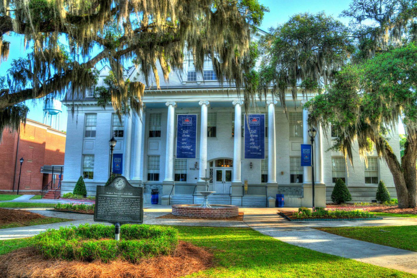 Historic HBCU campus building Hill Hall Black college architecture