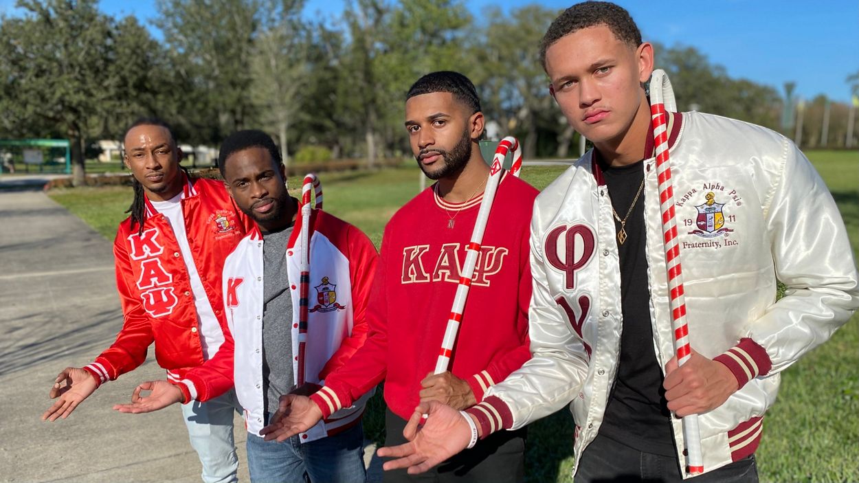 Kappa Alpha Psi members at a stompdown step show
