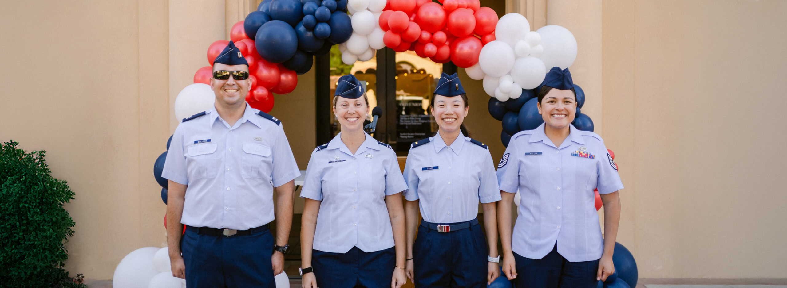 Service members at a military graduation ceremony