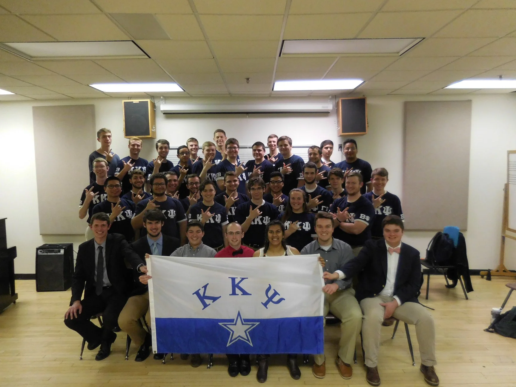 Kappa Kappa Psi chapter members in group photo