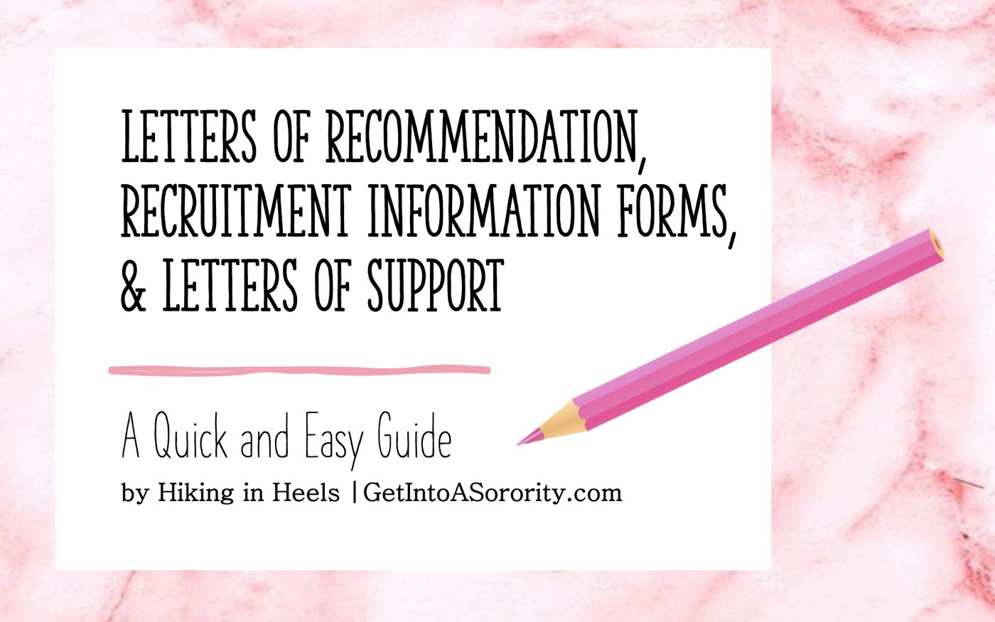 Sorority letters of recommendation and support arranged on a table