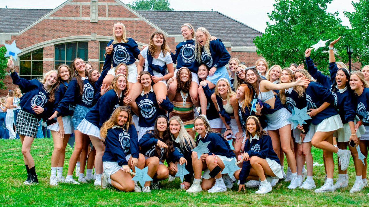 Panhellenic sorority recruitment bid day at Purdue University