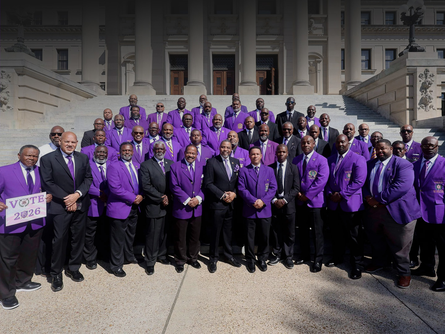 Omega Psi Phi chapter members at HBCU event