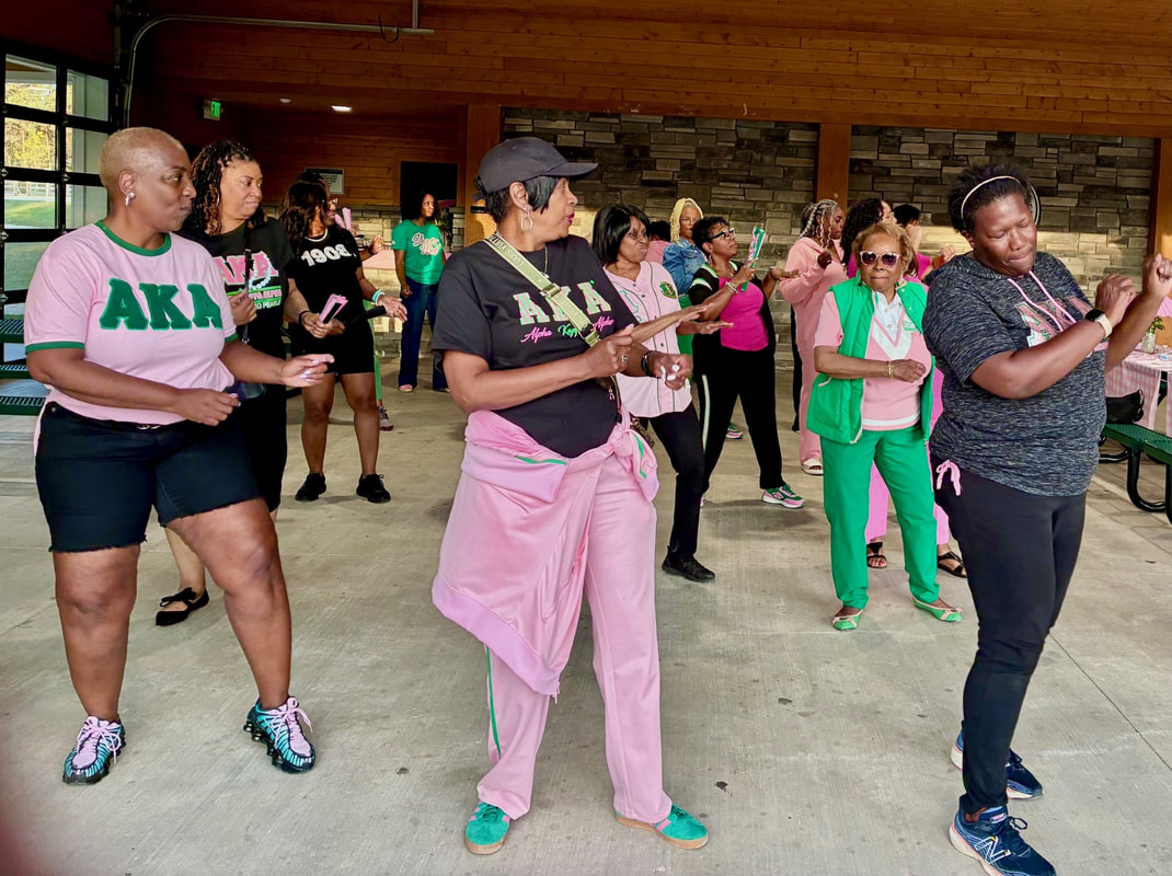 Reactivated members gathered with their chapter