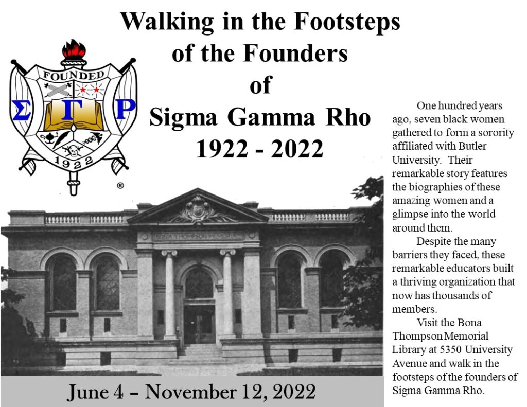 Sigma Gamma Rho Centennial exhibit at Irvington