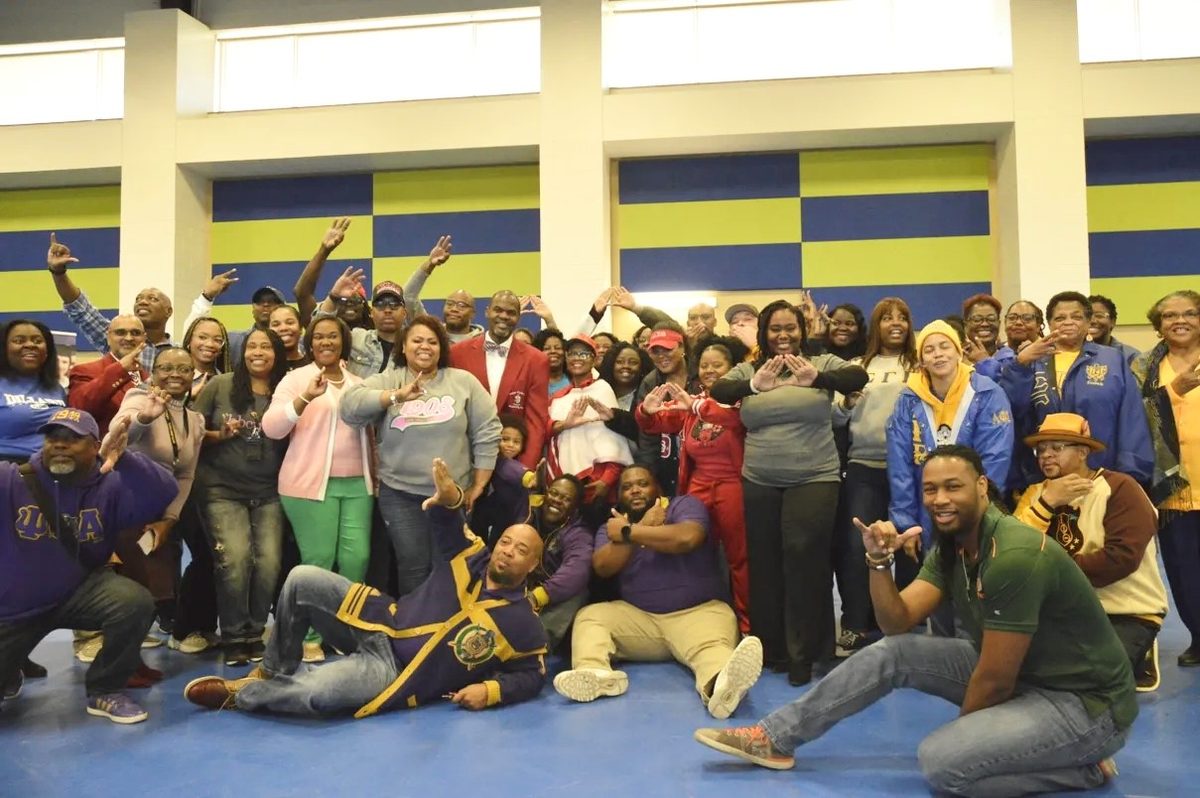 Zeta Phi Beta members at a community event
