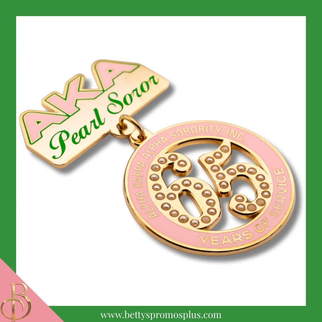 Alpha Kappa Alpha pearl Soror lapel pin as a crossing gift