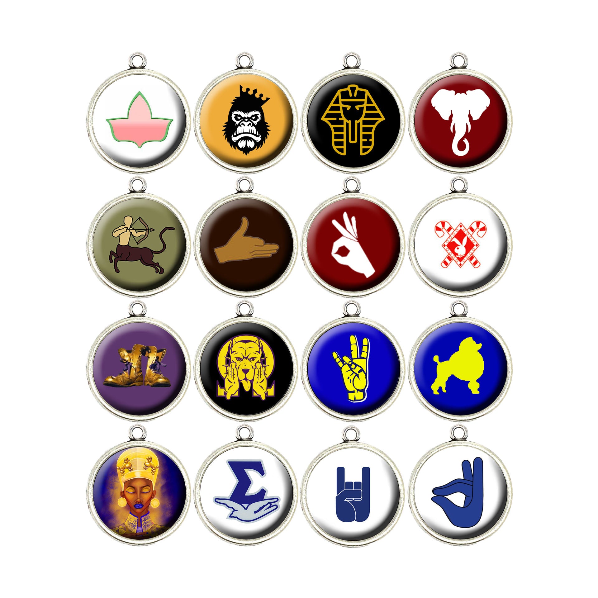 Divine Nine charm keepsakes in organization colors as a gift