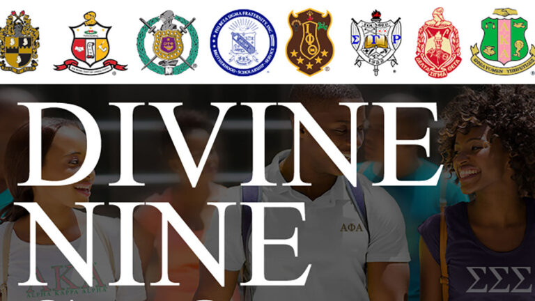Divine Nine Greek paraphernalia and gifts display for sororities and fraternities