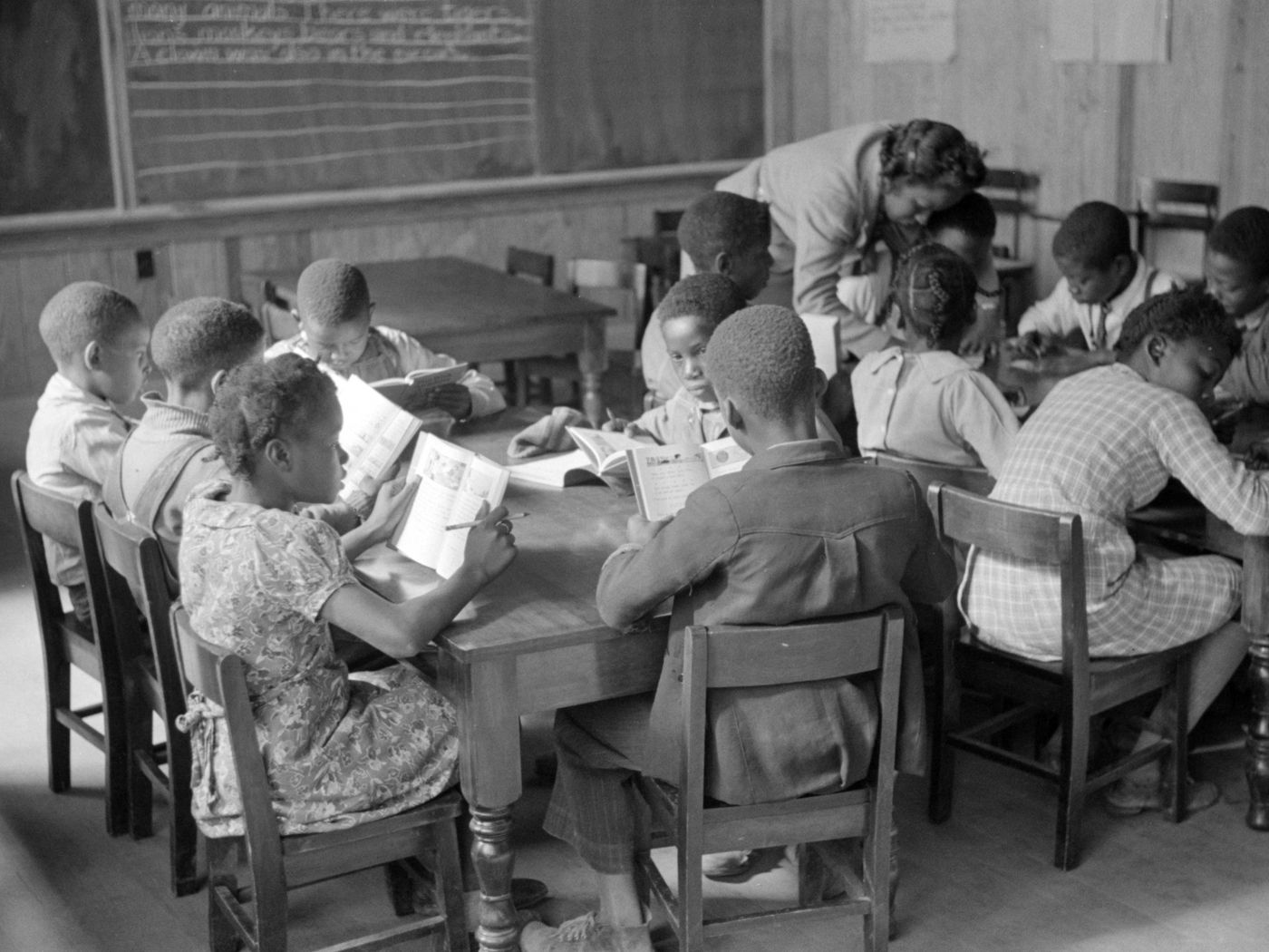 Historic photograph of students at a historically Black college