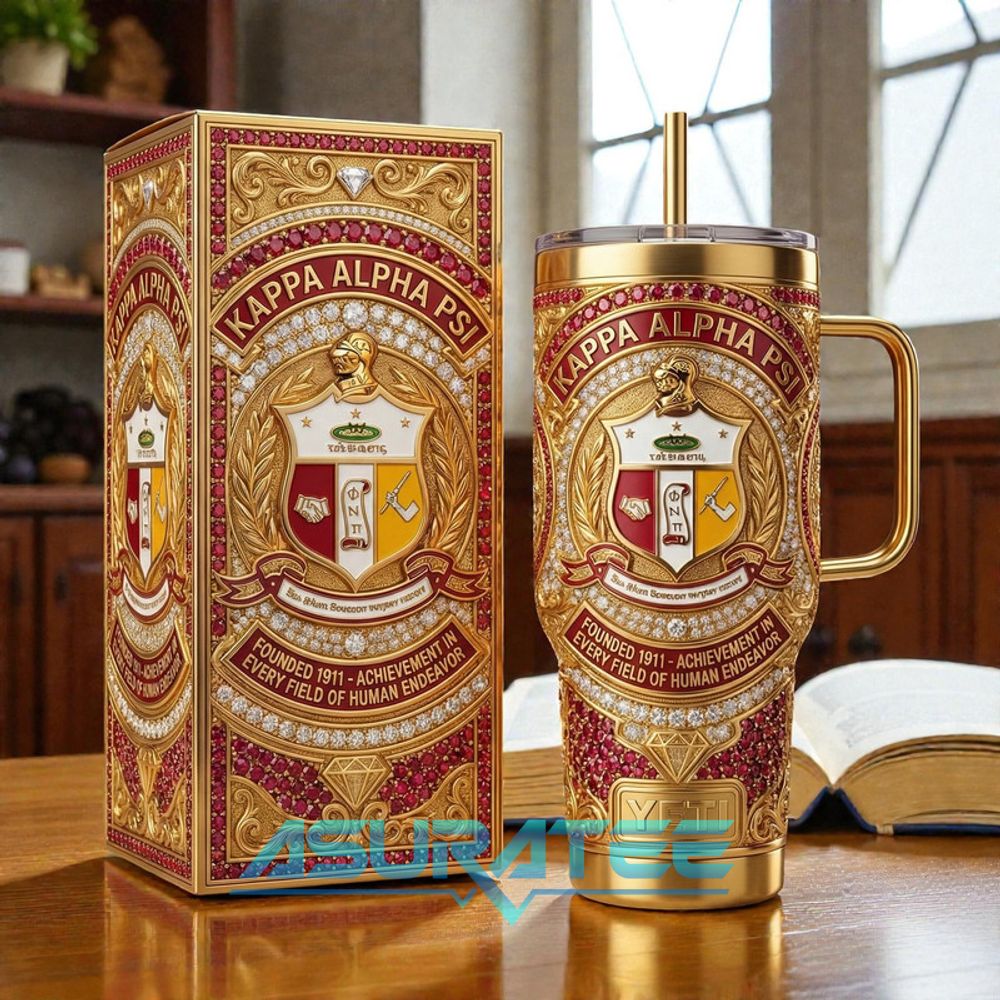 Kappa Alpha Psi tumbler gift in crimson and cream