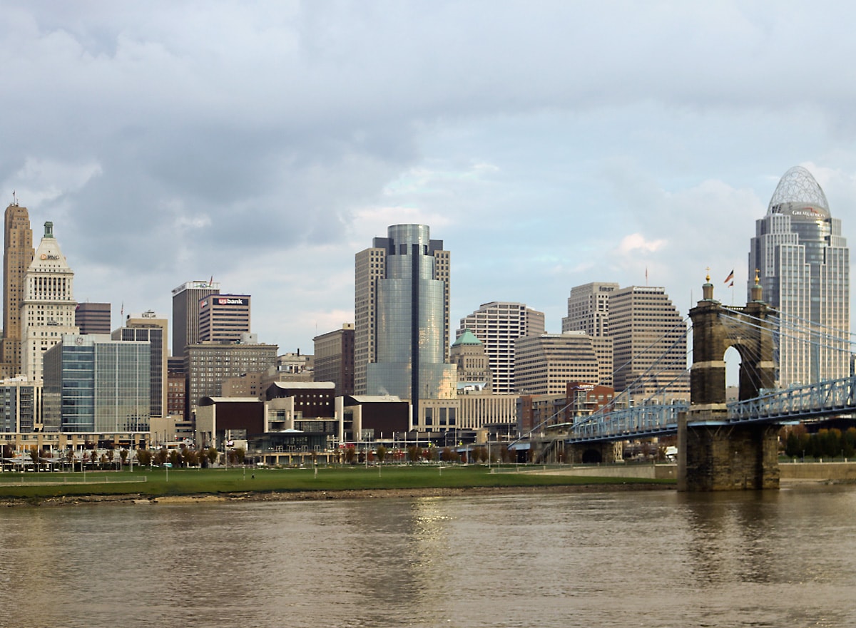 Cincinnati riverfront, host city for the Omega Psi Phi conclave