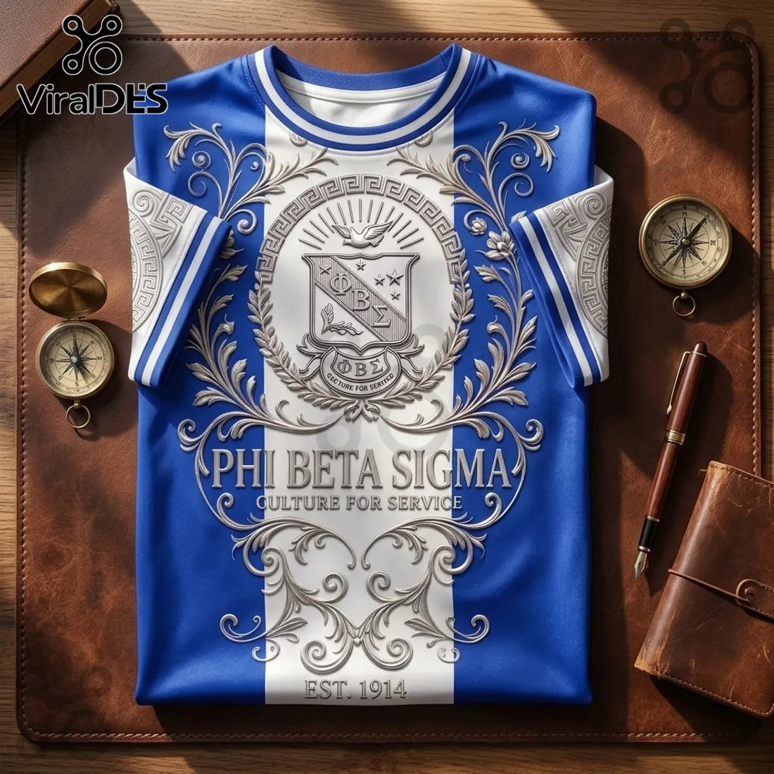 Phi Beta Sigma Culture for Service royal blue and white t-shirt