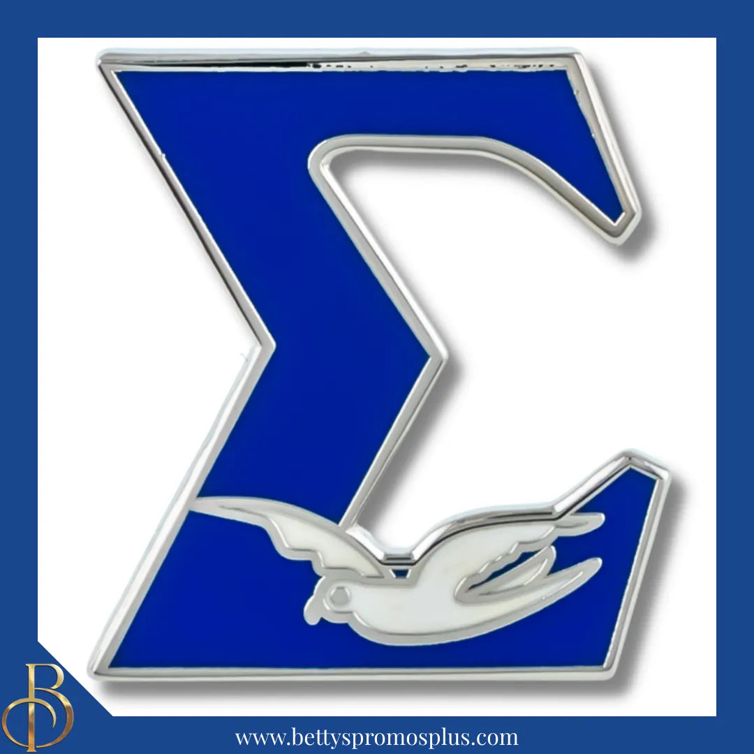 Phi Beta Sigma S with dove lapel pin in royal blue