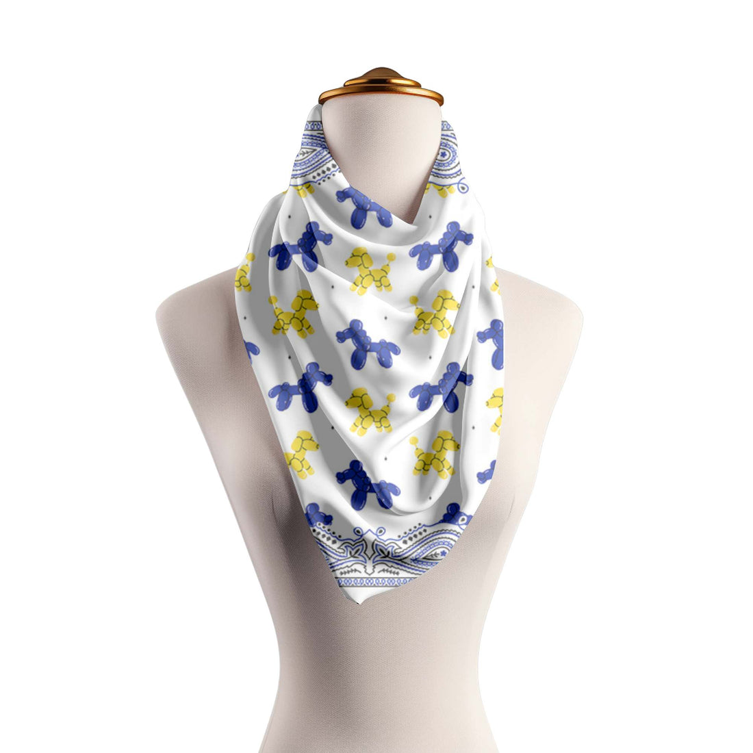 Sigma Gamma Rho Pretty Poodle bandana in royal blue and gold