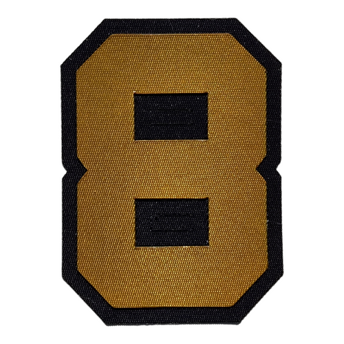 Two-color tackle twill lettering with a contrasting border